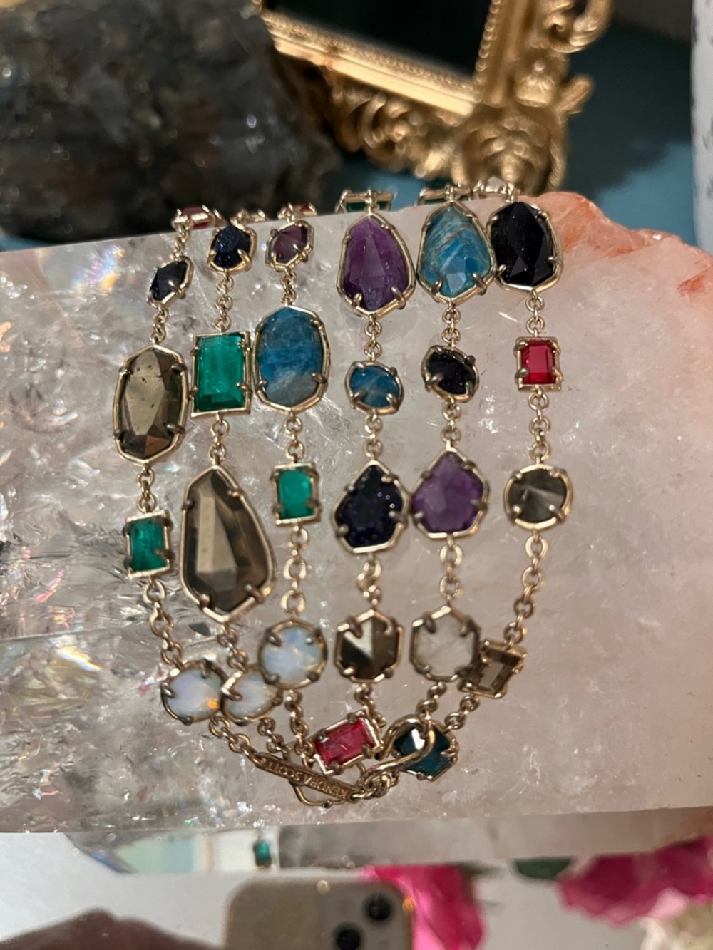 Kendra Scott Joann Necklace Multicolor Gemstone Gold - Women Jewelry